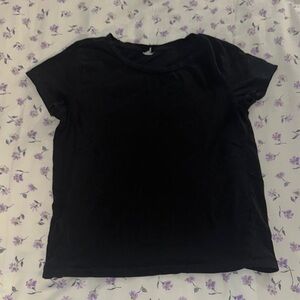 Black Short Sleeve Crew Neck Tee